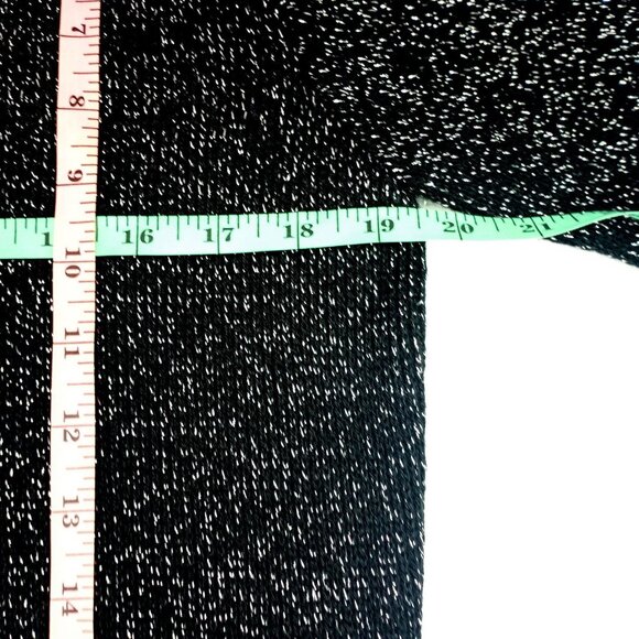 Vintage Black Sparkly Cropped Tasseled Tinsel 3/4 Sleeve Sweater Rosanna Med. - Picture 7 of 8
